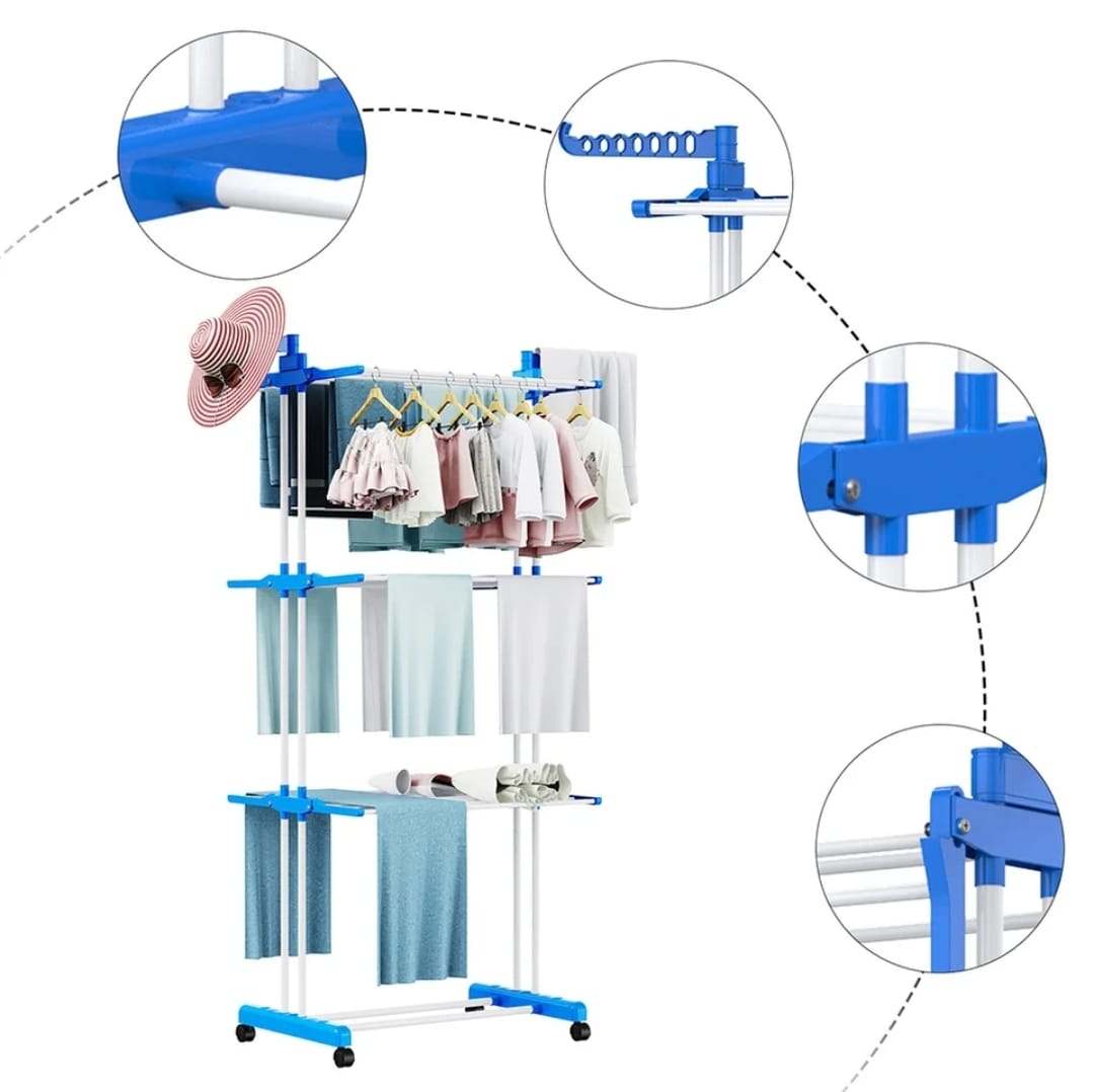 Tendedero portátil Multifuncional azul